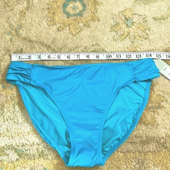 ⭐️NWT,Apt.9, Turquoise Bikini Bottom, Ruched Sides, Size 10 - Picture 6 of 8